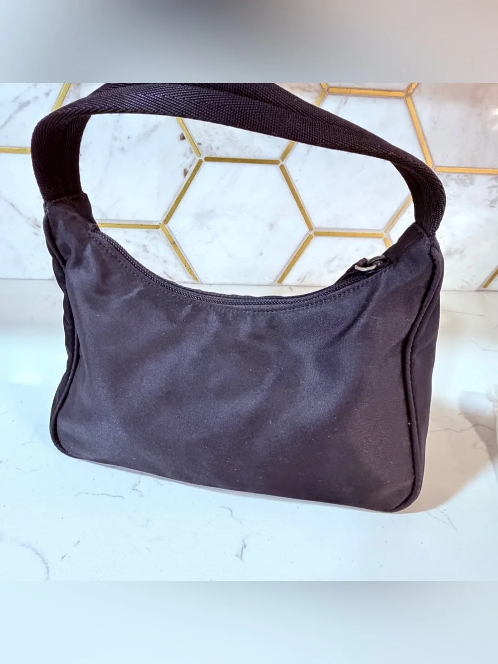 🔥Authentic Prada Tessuto Nylon Mini Hobo Bag | Black | (Reissue $1320.00)